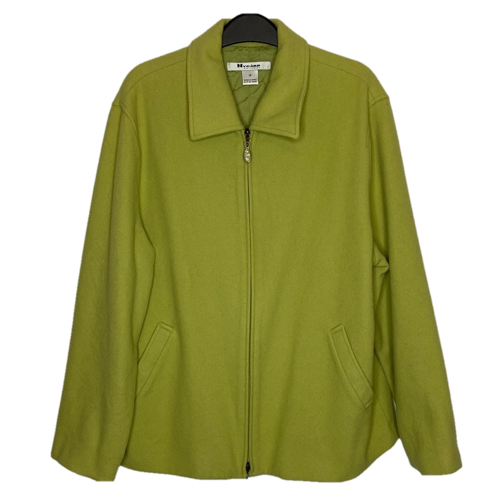 Nygard Collection Wool Blend Jacket Size 14 Zipper Front Pockets Lined